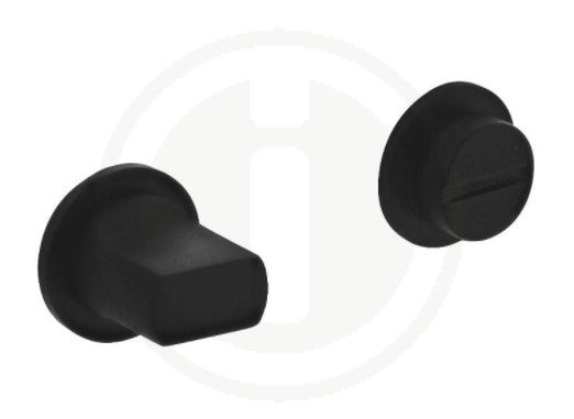 Toiletgarnituur op rond minirozet - zwart