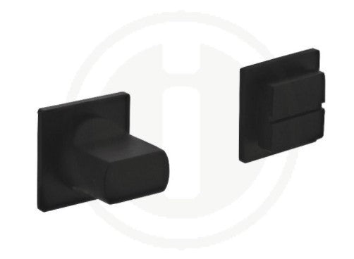 Toiletgarnituur op vierkant minirozet - zwart