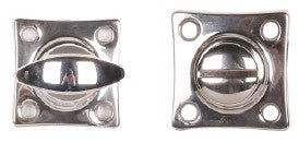 Toiletgarnituur op vierkant rozet - nikkel glans