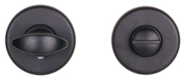 Toiletgarnituur op rond rozet - zwart rvs