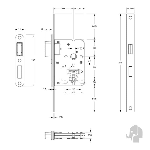Austria Cabana dag/nacht magneetslot productdetail mat zwart