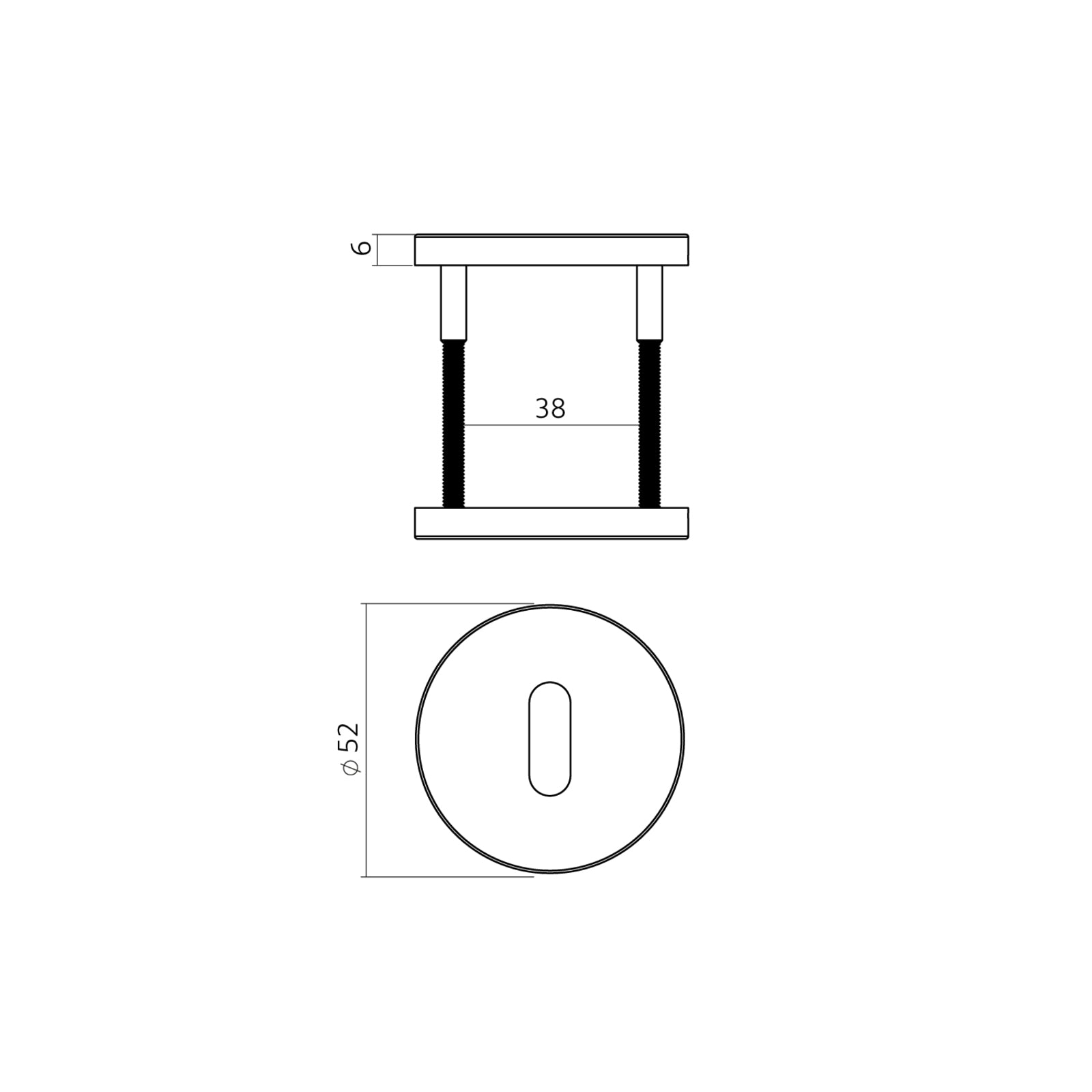 Intersteel sleutelrozet - zwart
