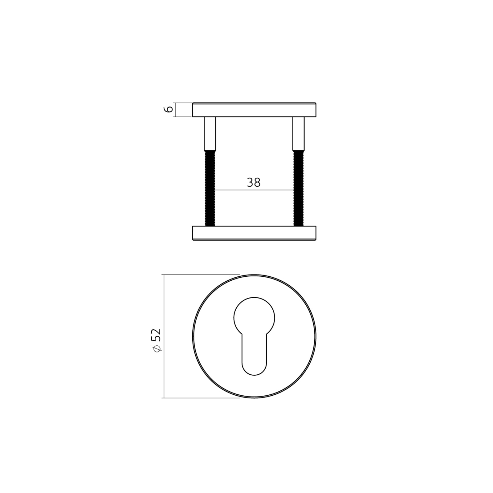 Intersteel cilinderrozet - zwart