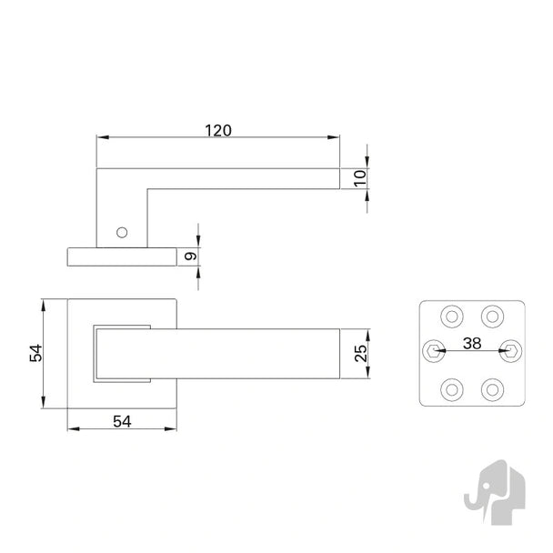 Austria Coco deurknop rvs in interieur, sfeerbeeldopname