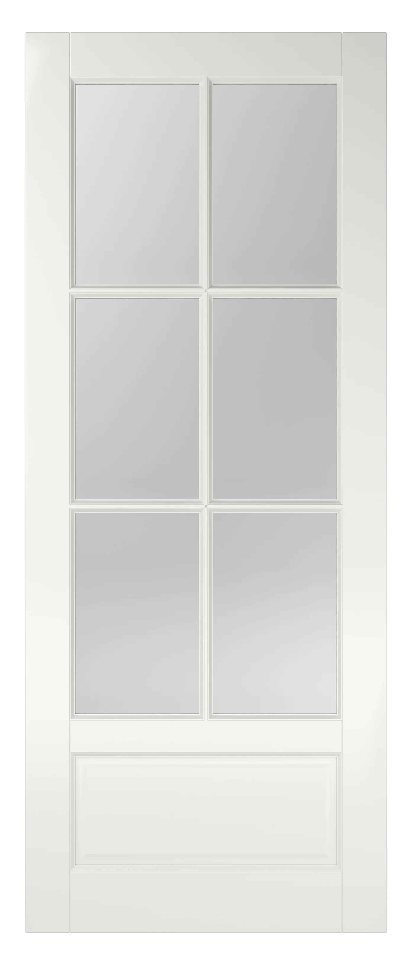 Albo DC 1006 witte binnendeur met blank glas - massieve deur, facet profiel