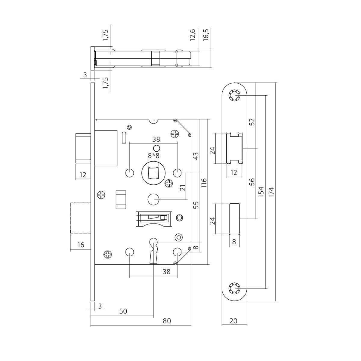 Dag/nachtslot Intersteel - rvs