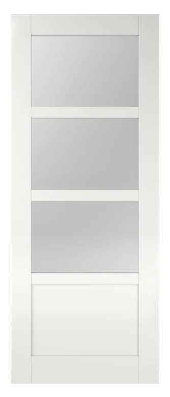 Albo FI 3003 witte binnendeur met blank glas - massieve deur, vlak paneel