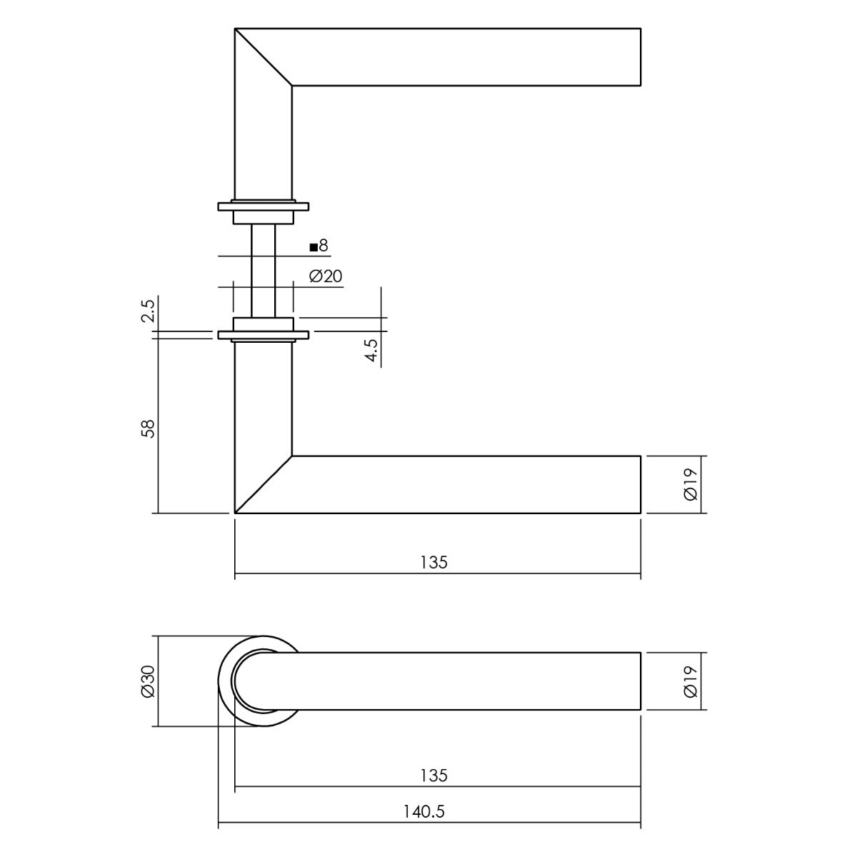 Intersteel Jura - op minirozet - zwart