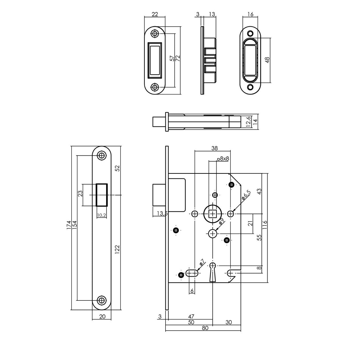 Magneet dag/nachtslot Intersteel- rvs