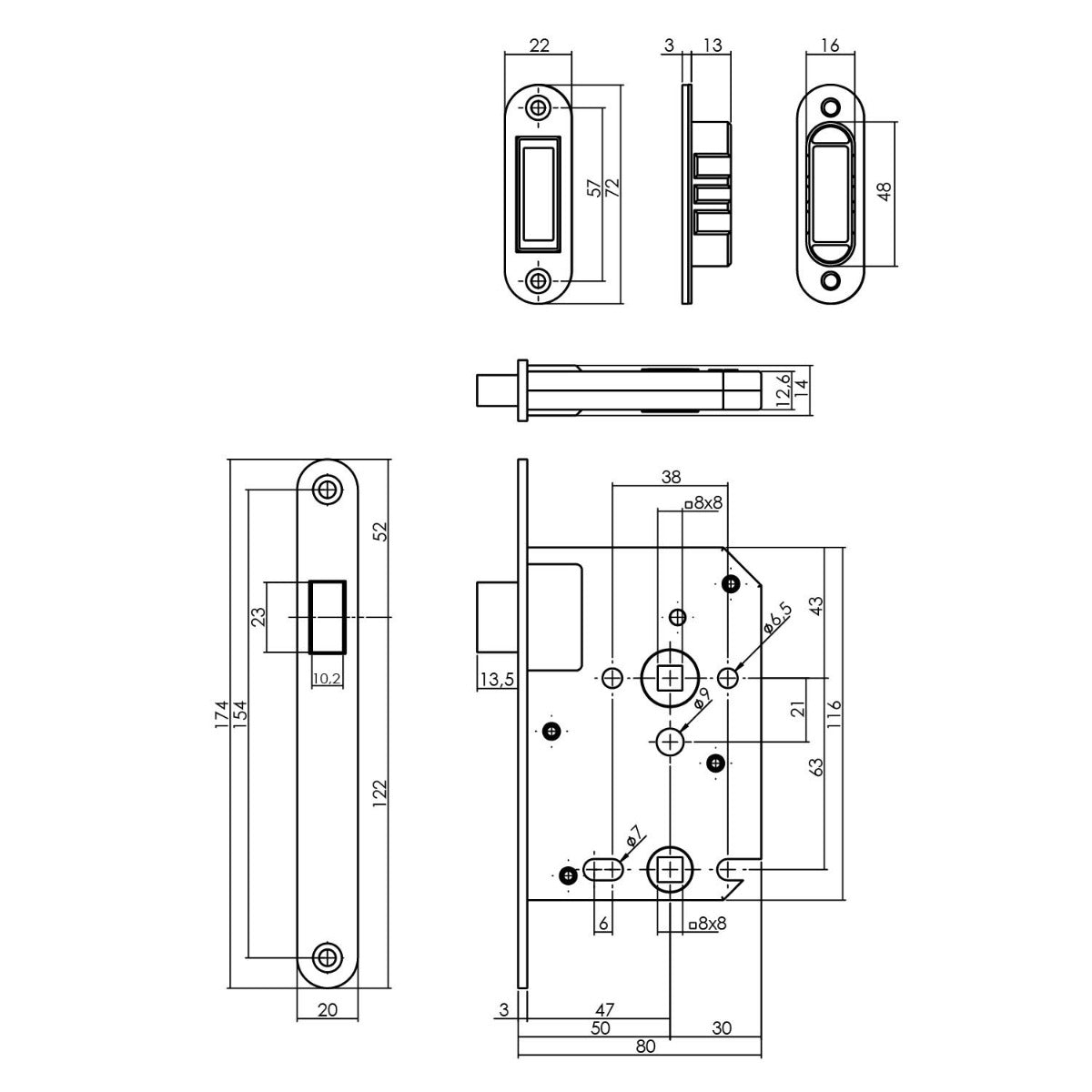 Magneet toiletslot Intersteel - zwart