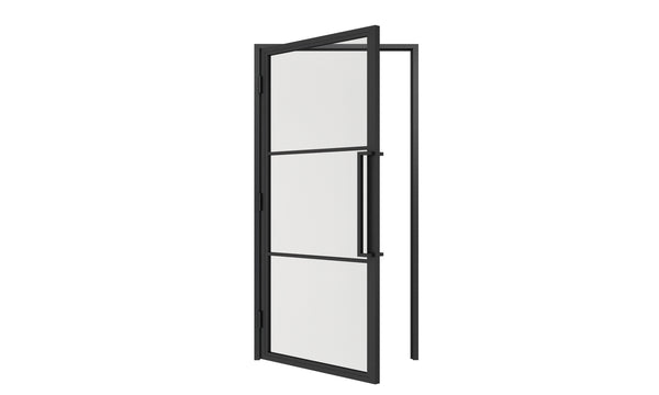 Stalen deur met blank glas