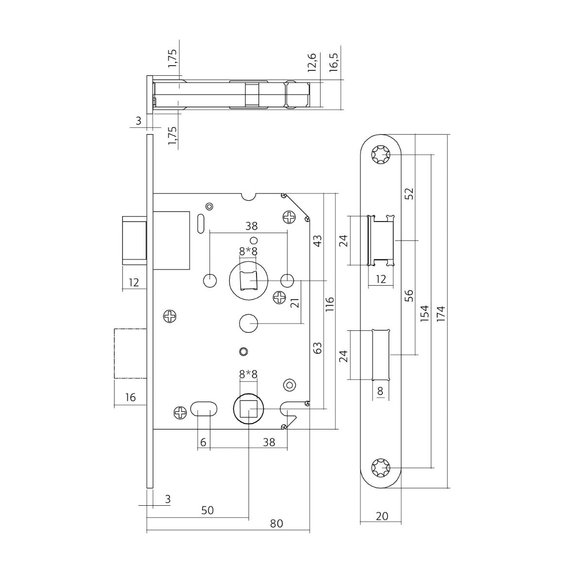 Toiletslot Intersteel - zwart