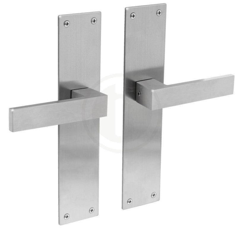 Deurkruk op schild - Amsterdam - rvs