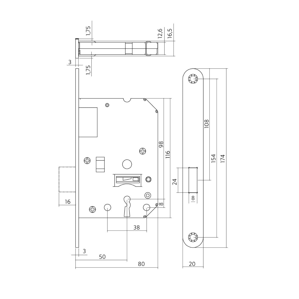 Kastslot Intersteel - rvs