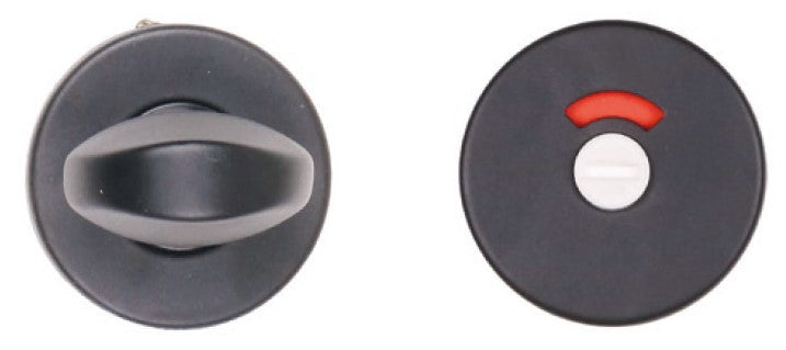 Toiletgarnituur op rond rozet - zwart aluminium